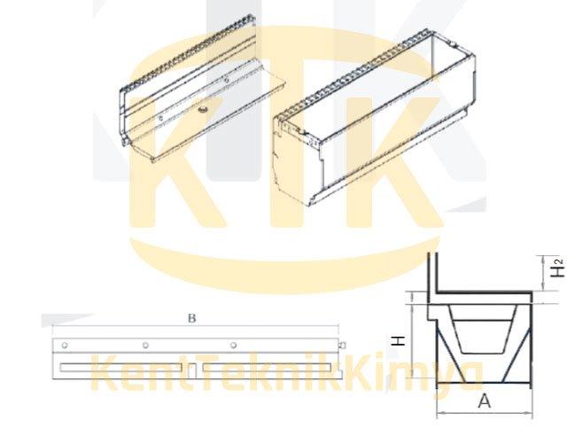 AK-FDK-1250-B125 Fuga Drenaj Kanalı 125x500x70 (B125) görsel 4